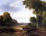 Thomas Doughty Famous Paintings - Landscape with Footbridge